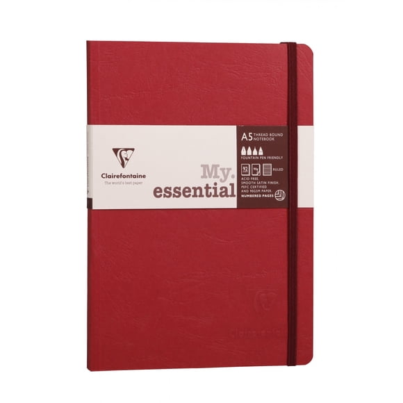 Libreta Clairefontaine My.Essential A5 14,8 x 21 cm, rojo, 192 páginas