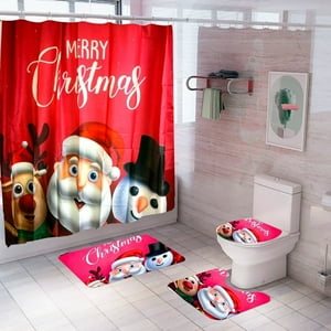 Genérico - Set De Baño Navideño Cortinas Navideñas Decoracion Navidad