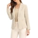 thumbnail image 1 of BLAZER DE LINO INSPIRE CHIC para Mujeres con Solapa de Muesca y Un Botón Chaquetas de Traje S Beige, 1 of 6