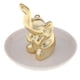 thumbnail image 5 of Anillo de cerámica Titular de plato Bandeja de joyería Organizador Bandeja blanca Oro Elefante, 5 of 5