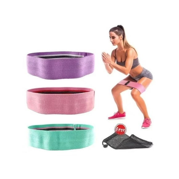 Pack 3 De Banda Elastica De Resistencia Gluteo Y Muslos 76*8CM