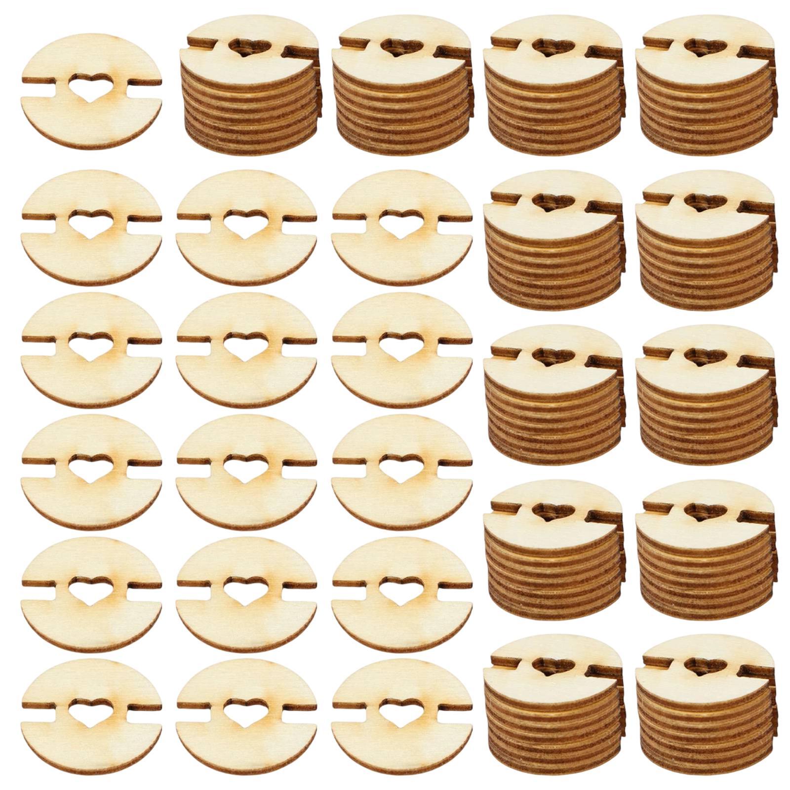 Bothyi - Botones De Sombrero De Madera De 100 Piezas Para Gorras De Punto Para Mamá Amigos Abuelas Del Medio Corazón