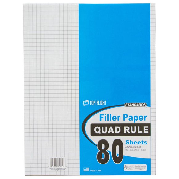 Papel de Relleno Top Flight 28x21 cm 80 hojas regla cuádruple