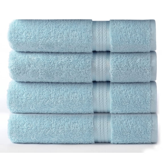 Toallas de baño COTTON CRAFT, paquete de 4 unidades, 76 x 137 cm, 580 g/m², color azul claro