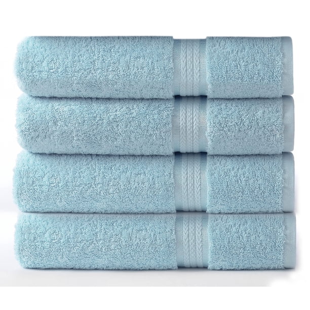 Toallas de baño COTTON CRAFT, paquete de 4 unidades, 76 x 137 cm, 580 g/m², color azul claro