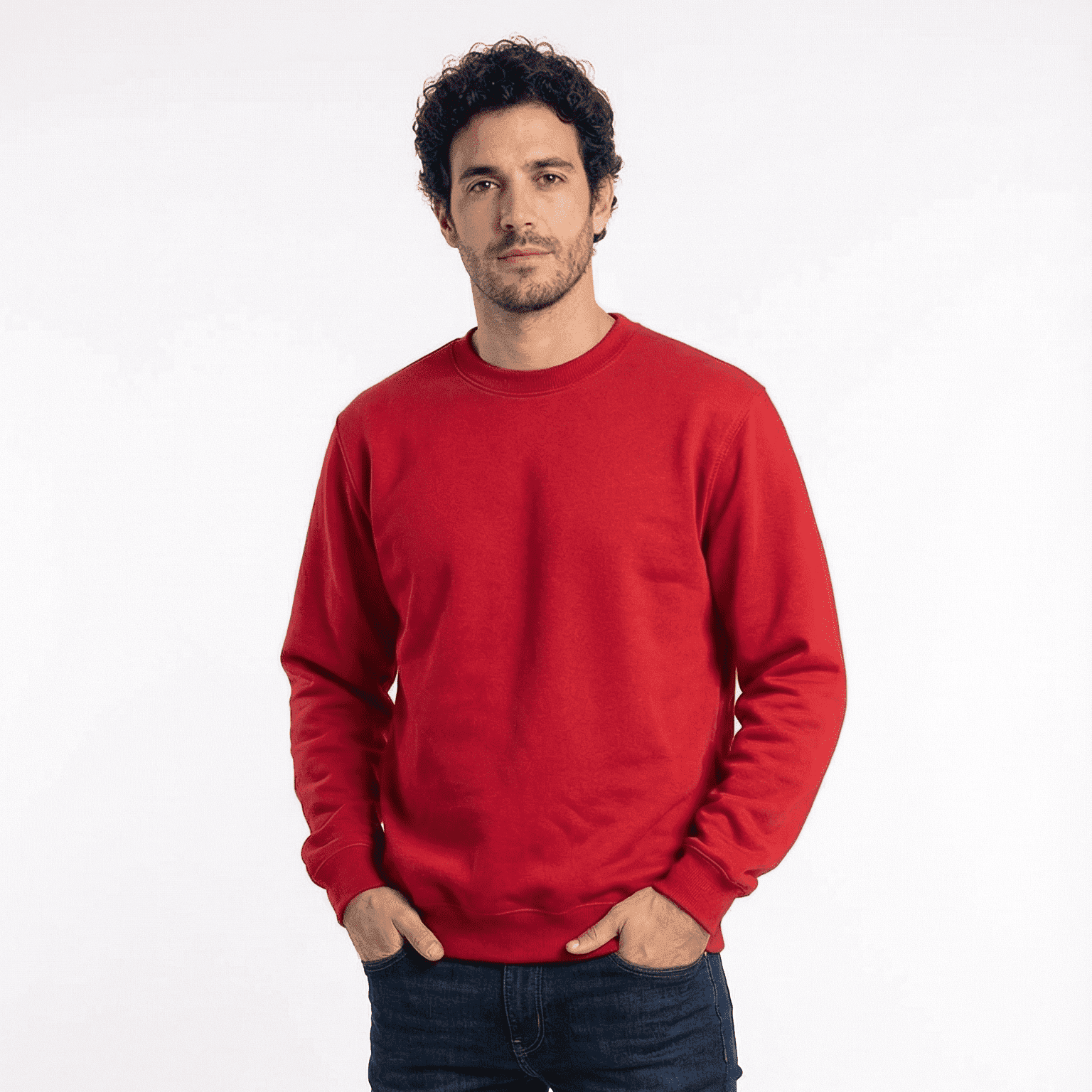 T-world - Polerón Unisex Algodón Afranelado Básico Antipilling Rojo