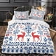 thumbnail image 3 of Juego de cama Navian impreso en 3D con diseño navideño de linograbado, microfibra suave, juego de funda nórdica de 3 piezas, 2 fundas de almohada, cremallera oculta., 3 of 3