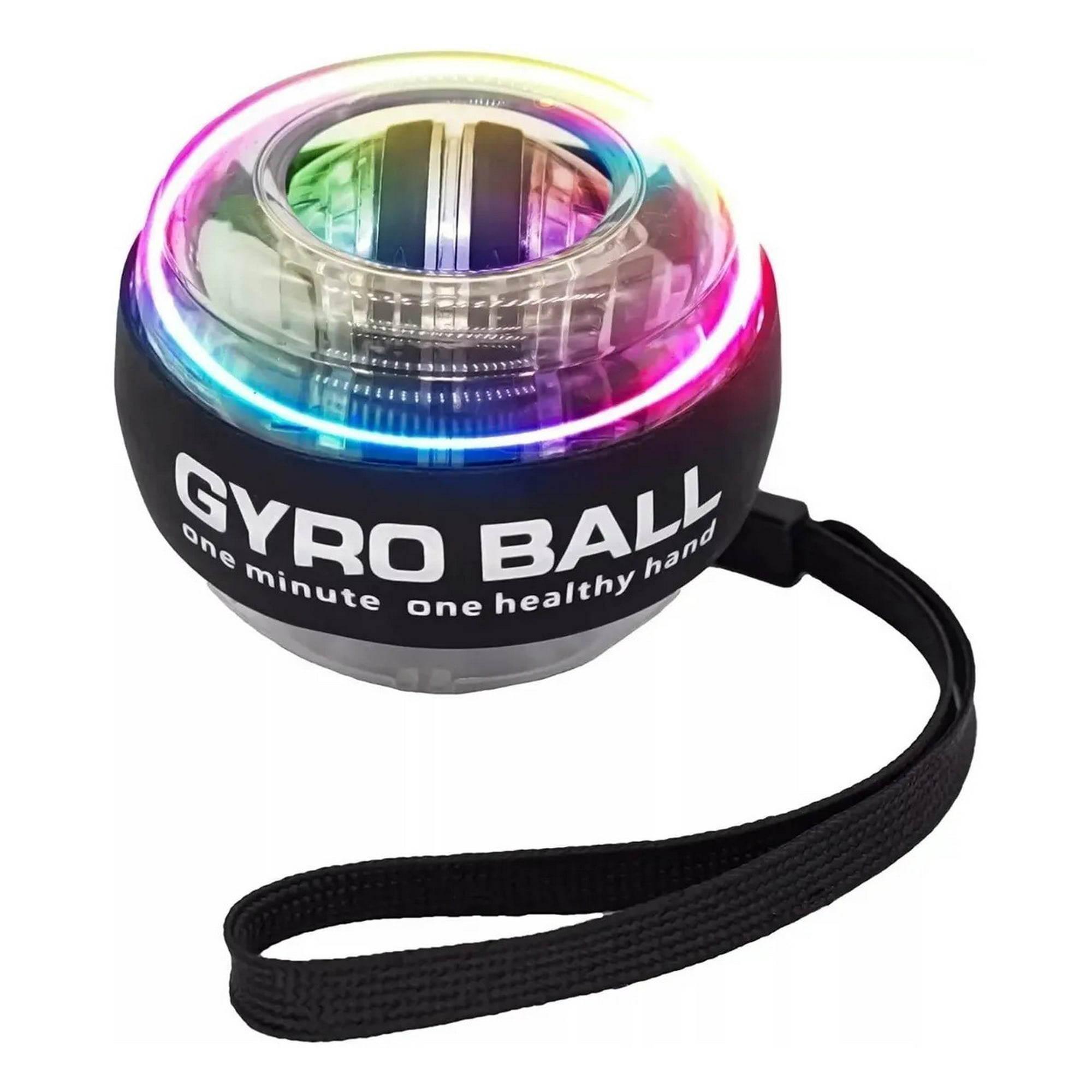 Genérica - Ejercitador Giroscopio Led Brazo Φ7cm Negro Giroscopio