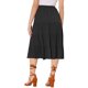 thumbnail image 3 of INSPIRE CHIC Falda Midi para Mujer Regreso a Clases Cintura Elástica Sólida Falda Acampanada en Línea A con Bolsillos Negro L, 3 of 7