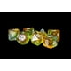 thumbnail image 1 of Juego de dados Metallic Dice Games Aurora Yellow con números blancos, 1 of 2