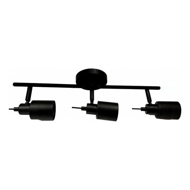 Lámpara LED 3 luces Montaje Pared Techo Negro Ajustable Jhn