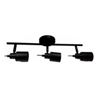 Genérico - Lámpara Led 3 Luces Montaje Pared Techo Negro Ajustable Jhn