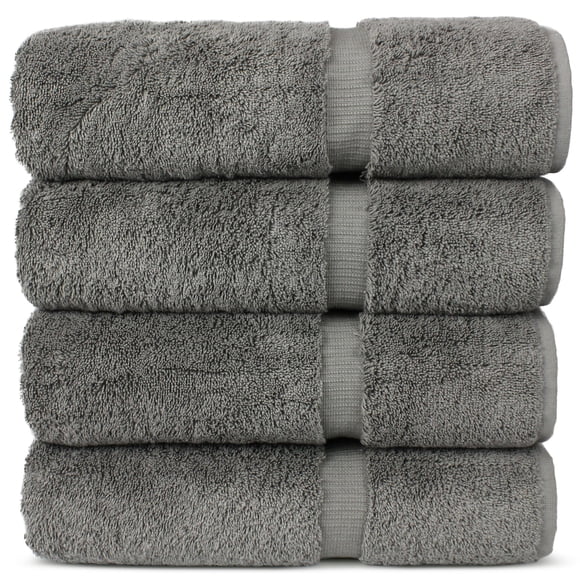 Toallas Chakir Turkish Linens, 100% algodón, 4 piezas, color gris