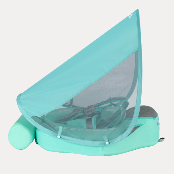 Flotador de Pecho para Bebé con Sombrilla UV Verde agua - MamboKids