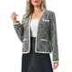 thumbnail image 4 of INSPIRE CHIC Chaqueta de Punto de Tweed para Mujer, Manga Larga, Abierta al Frente, Casual de Negocios, para Vestido, Talla L, Negro, 4 of 5