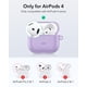 thumbnail image 2 of Funda para AirPods 4 ESR con protección total contra caídas y mosquetón, color morado, 2 of 8