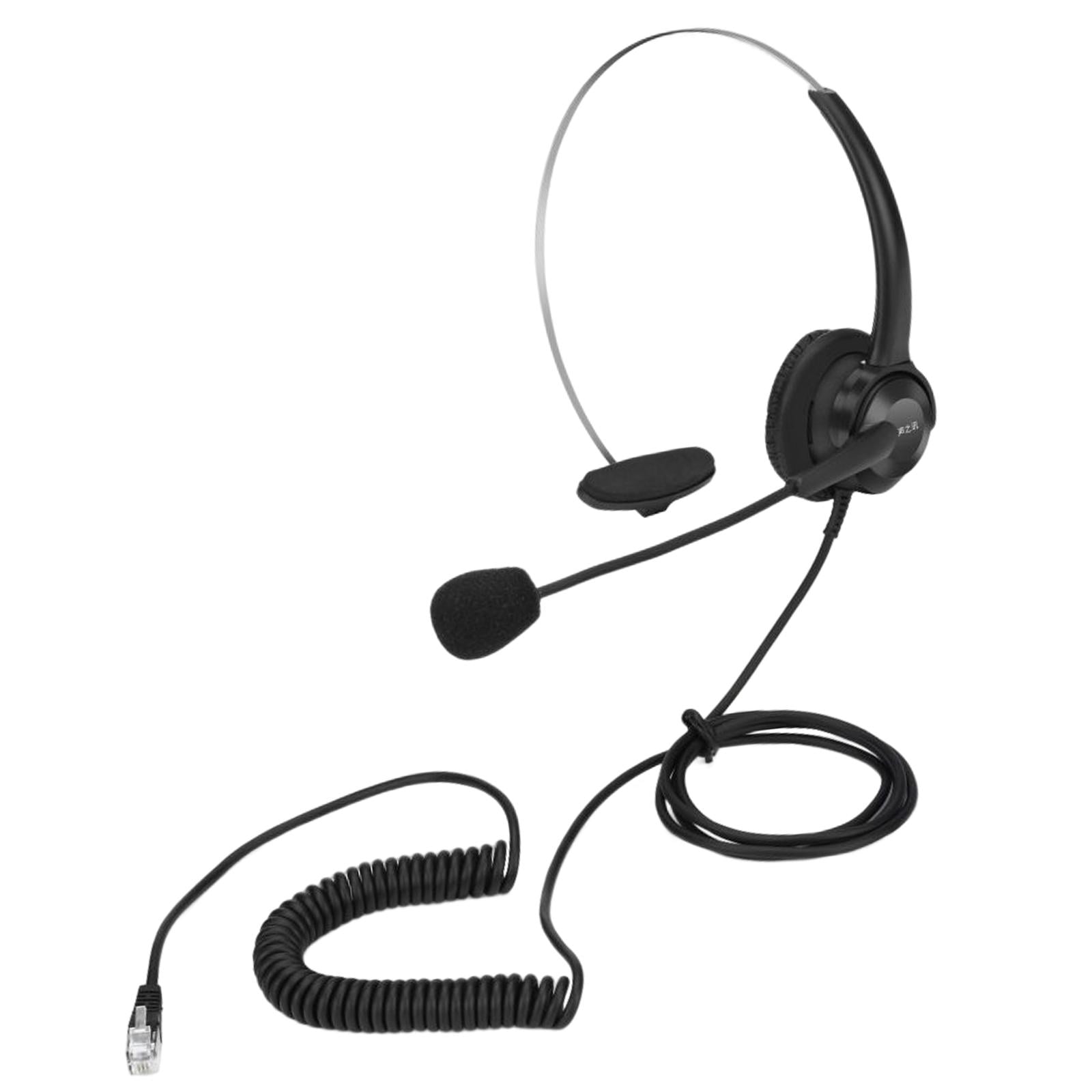 Magideal - Auriculares De Teléfono Sobre La Oreja Con Micrófono, Auriculares Con Cable Manos Giratorios Para Teléfonos De Escritorio, Oficina, Seguro,