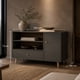thumbnail image 2 of Aparador Organizador Multiuso Con Estantes Puerta Y Cajón Madera Gris 100x40x73cm Diseño Moderno Minimalista, 2 of 5