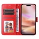 thumbnail image 3 of Funda tipo cartera FOXDOCK para iPhone 16 Plus , diseño girasol en relieve, cuero PU, cierre magnético, soporte y tarjetero, 3 of 5