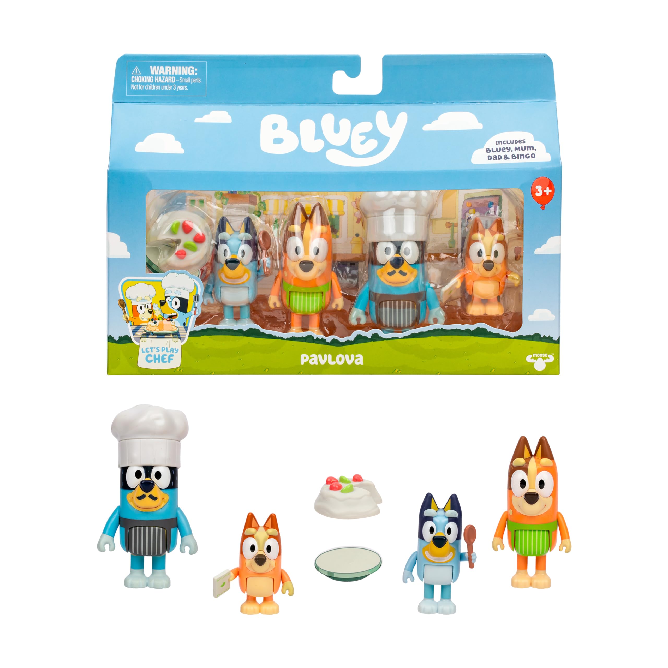 Set De Juego Toy Figure Bluey Let'S Play Chef Pavlova, Paquete De 4