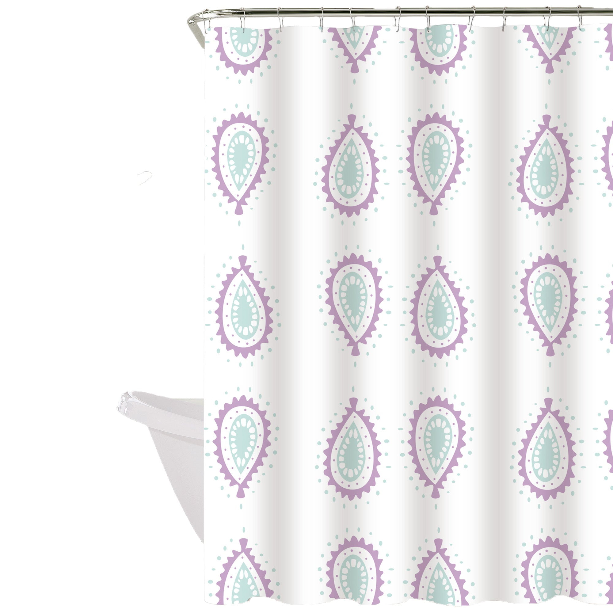 Decoexpress - Cortina De Baño 180x180 Impermeable + 12 Ganchos Bulgara