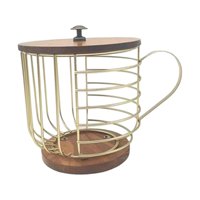 Bothyi - Soporte Para Cápsulas De Café, Cesta De Almacenamiento De Cápsulas De Café De Hierro Para Cafeterías, Mostrador, Hotel, Dorado