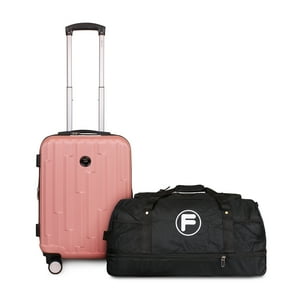 Pack Maleta Cabina S (10 Kg) Flip Rosado + Bolso Kong L Negro