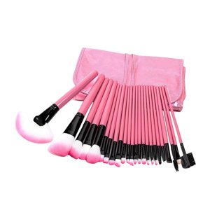 Ioensy - Juegos De Brochas De Maquillaje Con Bolsa De Rodillo, Brocha Para Sombras, Brocha Para Polvo Para Mujeres, Regalos, Rosa