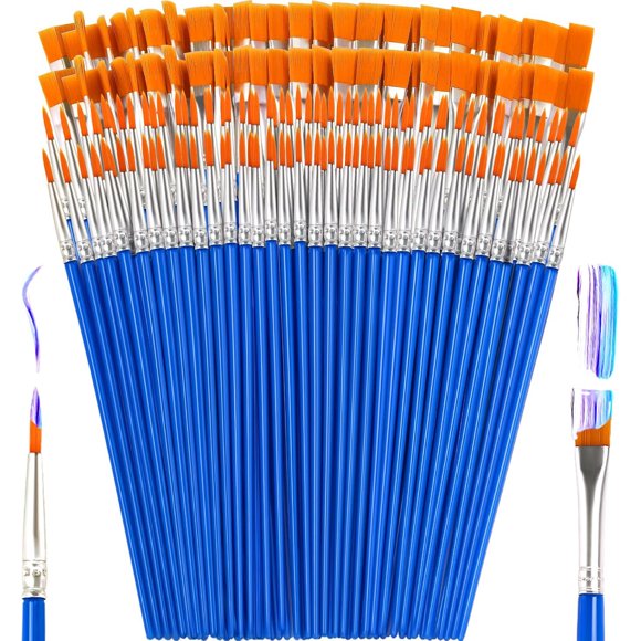 Small Paint Brushes Bulk, 160 Pcs Flat Tip Round Acrylic Paint Brushes