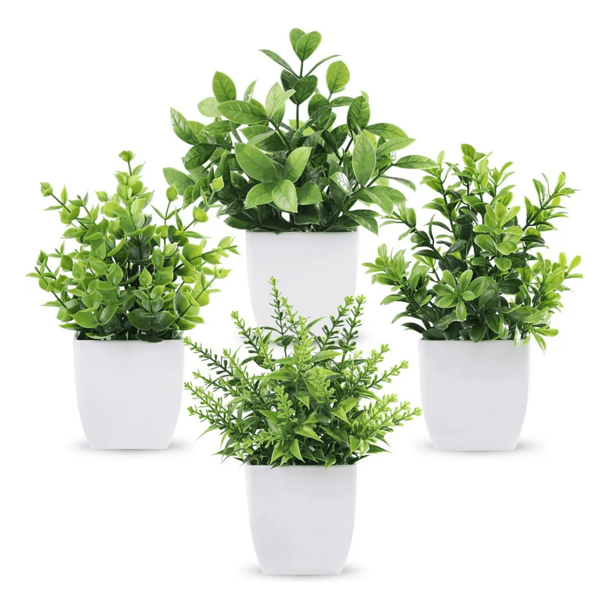 Genérico - Plantas Artificiales 4 Uds Maceta Bonsai