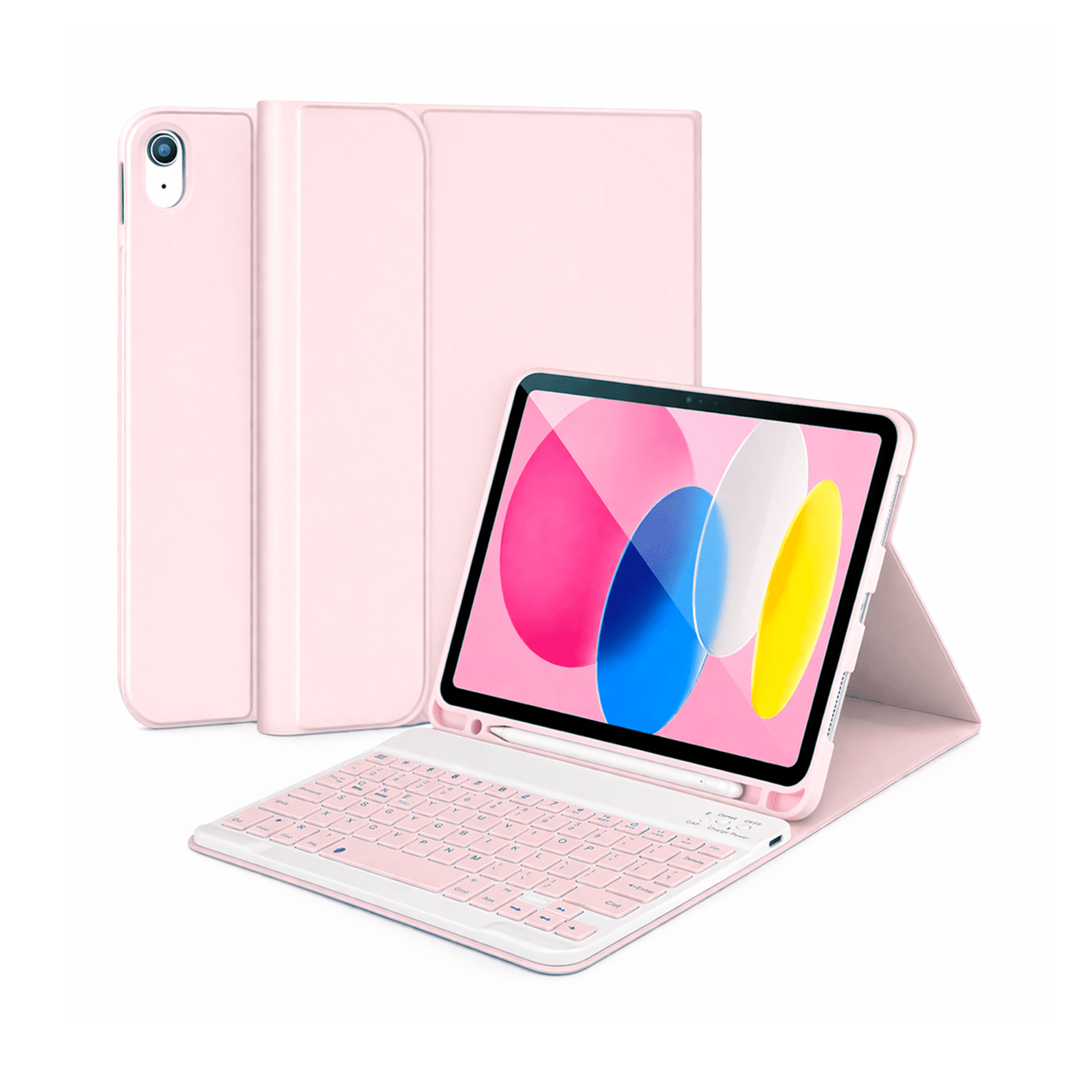 Joigo - Funda Con Teclado Español Para Samsung Tab S9 Fe 10.9 Gol Rose