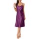 thumbnail image 2 of INSPIRE CHIC Camisón de satén con cuello drapeado sin mangas y espalda descubierta para mujer, vestido de dormir midi con abertura lateral, L Púrpura, 2 of 6