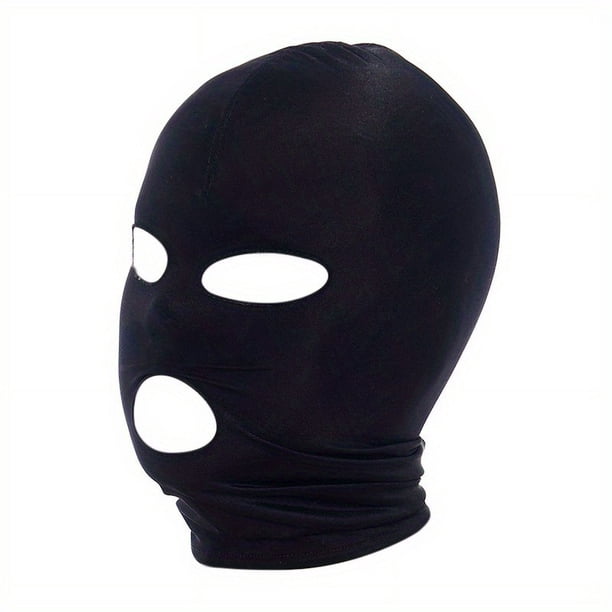 1pc Sm Adult Erotic Supplies - BDSM Black Elastic Cloth Head Cover with Eye Mask for Couple Flirting and Bondage - Full-Inclusive Head Cover for Ultimate Sensual Experience