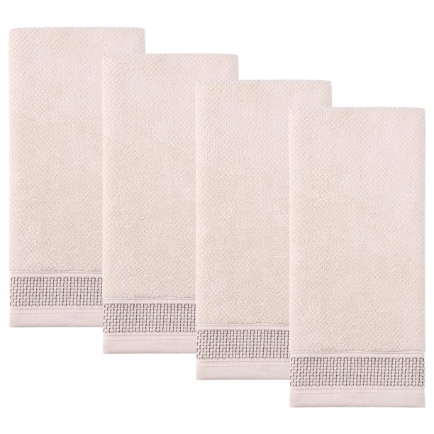 REGALWOVEN Toallas de Mano Texturizadas de Algodón Waffle, 13" x 29" Suaves Absorbentes Toalla Decorativa para Baño, Gimnasio, Spa, Hotel, Hogar Marrón Claro 4pk