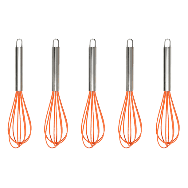 Mini batidores de silicona de colores para cocina (juego de 5), multicolor