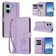 thumbnail image 2 of Funda Cartera Trébol para Xiaomi Poco X8 Pro con Ranuras Tarjetas y Carga Inalámbrica Morado claro, 2 of 6