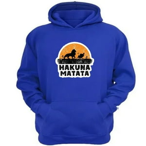 Genérico - Polerón Canguro Hakuna Matata Azul Talla M Unisex