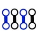 thumbnail image 3 of Máscara De Buceo De 4 Piezas, Retenedor De Silicona Para Snorkel, Negro Y Azul, 3 of 3