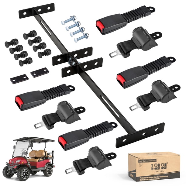 Kit de cinturones de seguridad 10L0L para 4 pasajeros con soporte de 42 cm incluido