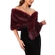 thumbnail image 4 of INSPIRE CHIC Chal de Piel Sintética para Mujer para Boda, Estola de Novia, Envolturas de Cóctel, Chal de Noche, L Burdeos, 4 of 6