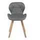 thumbnail image 1 of Silla de comedor acolchada Mariposa gris con patas fijas de madera, 1 of 3