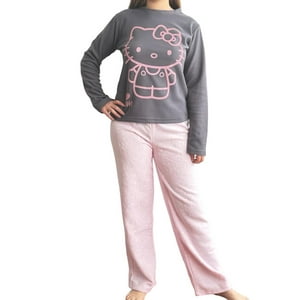 Pijama Micropolar Mujer Hello Kitty Gris Oscuro M