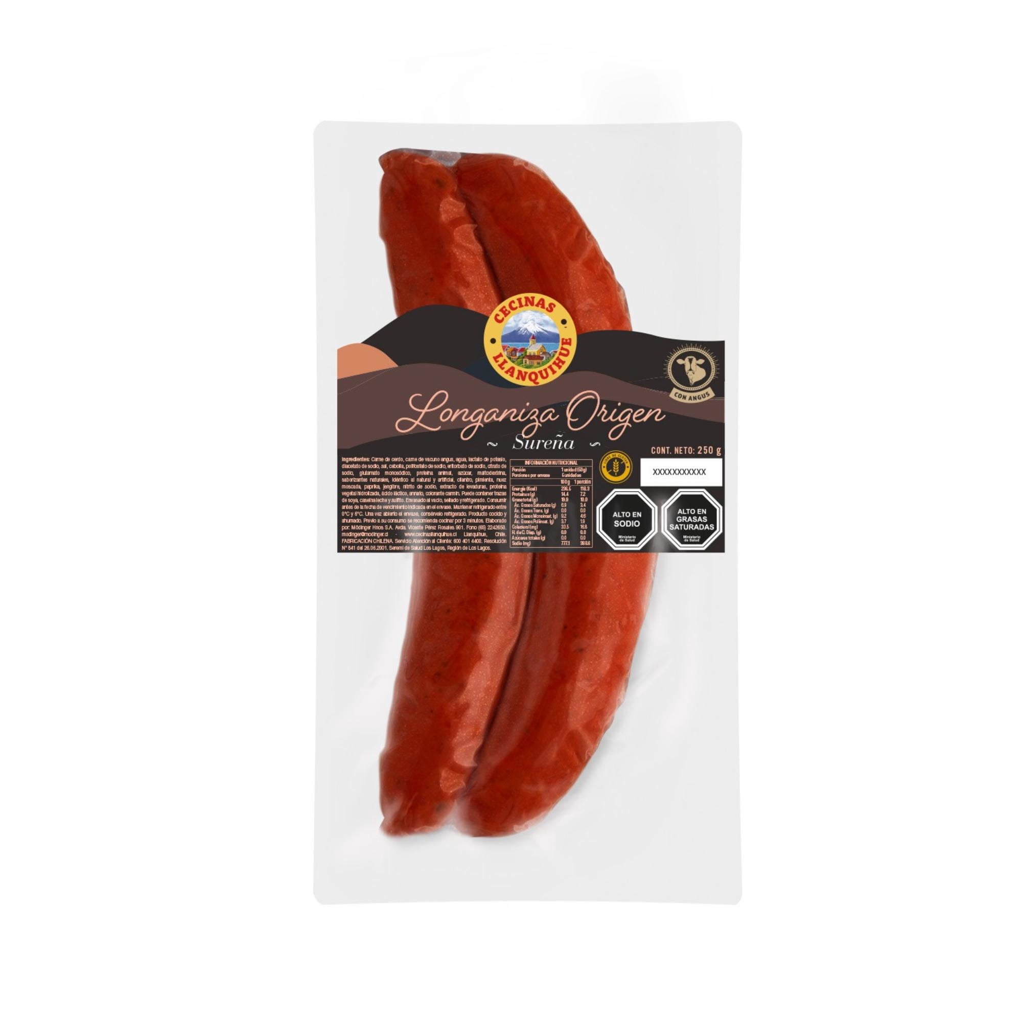 Longaniza Origen Sureña 250 g Cecinas llanquihue