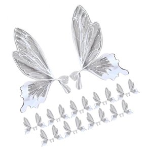 Bothyi - 40X Papel De Regalo De Flores De Mariposa Para Vacaciones Día De Acción De Gracias Día De San Valentín Blanco