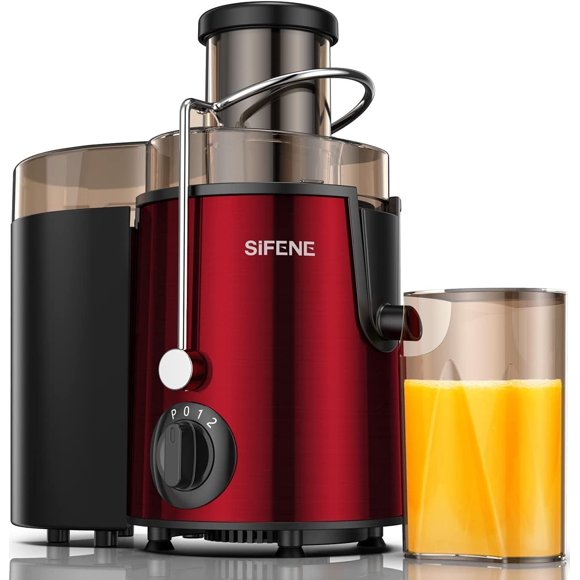 Exprimidor centrífugo compacto SIFENE 800W, conducto de 3" rojo