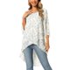 thumbnail image 1 of INSPIRE CHIC Blusa de Chifón para Mujer con Mangas Divididas 3/4 y Dobladillo Asimétrico Túnica Beige Teal Floral L, 1 of 6