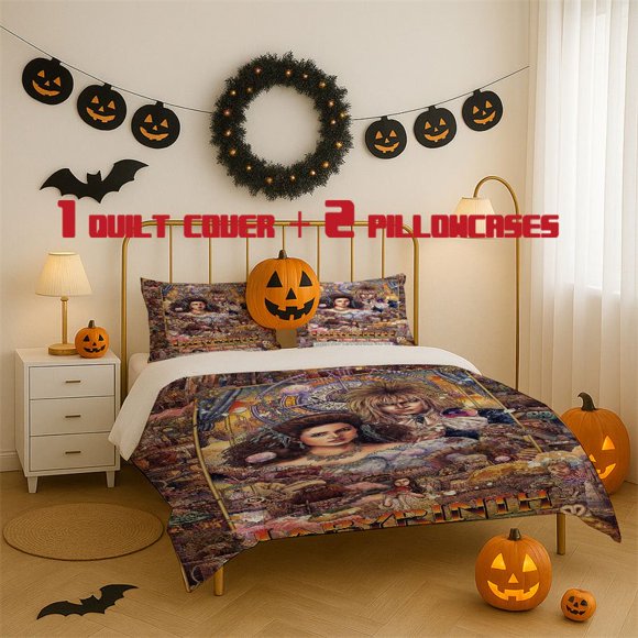 3pcs 1986 Fantasy Movie "Labyrinth" Printed 3pcs Bedding Set Soft Duvet Cover with 2 Pillowcases All Season Comfort