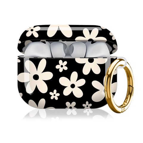 Funda Qqkvfng Pro 3 (2025) Para Airpod – Floral Negra
