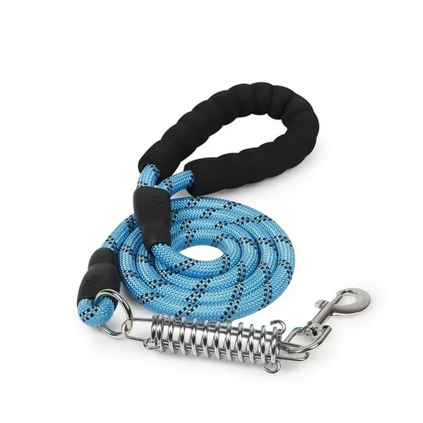 Correa Anti Tirones Con Resorte Para Perros Mascotas 1x120cm Azul Claro