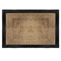 Atmosphera - Alfombra Yute Borde Negro 120X170 Cm